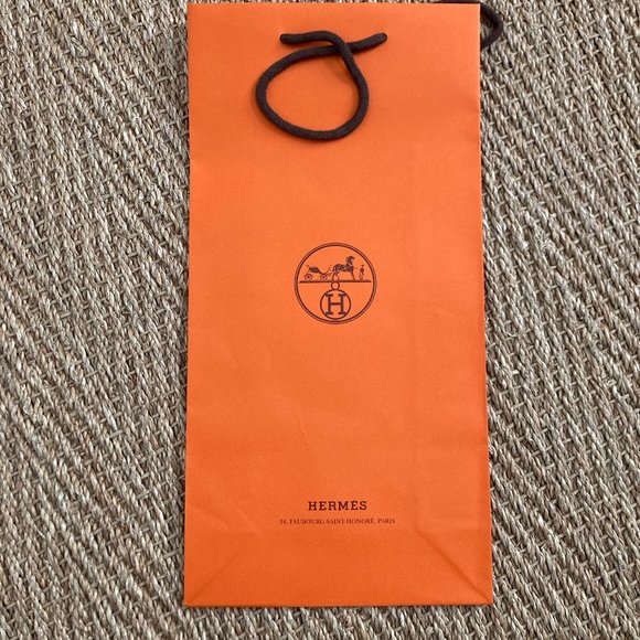 4 SMALL HERMES SHOPPING PAPER GIFT BAGS / GIFT BAG  FOR TIE or SCARF 🛍 - Picture 2 of 5